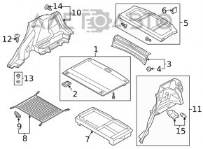 Capacul arcului drept Hyundai Kona 18-21 pentru subwoofer, negru