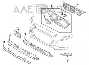 Решетка радиатора grill Hyundai Kona 18-21 1.6, 2.0 OEM