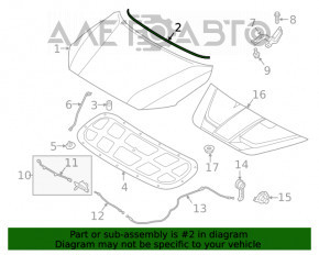 Уплотнитель капота Hyundai Kona 18-23