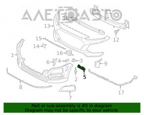 Крепление переднего бампера правое крыло Hyundai Kona 18-21 1.6, 2.0 OEM