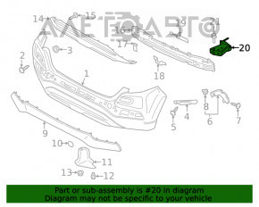 Colțul amplificatorului de bara spate dreapta Hyundai Kona 18-21 1.6, 2.0 fwd usa