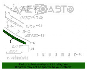 Capac portbagaj Hyundai Kona 18-23 crom