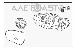 Oglindă laterală stângă Hyundai Kona 18-23, semnalizator, BSM