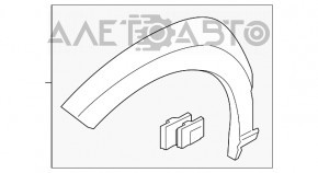 Capacul aripii din față stânga Hyundai Kona 18-23, structura, prinderea este ruptă.