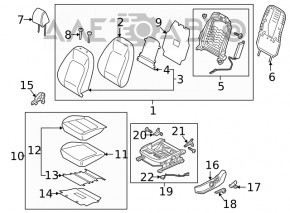 Scaun șofer Hyundai Kona 18-23 fără AIRBAG, fără încălzire, mecanic, material textil, negru cu gri, pentru curățare chimică, ars.