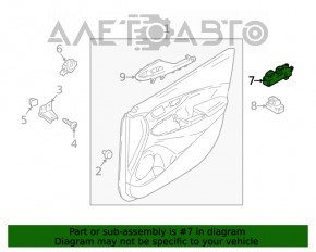 Controlul geamului electric din față, stânga, pentru Hyundai Kona 18-23, fără funcție auto.