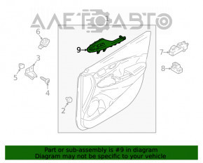 Maneta de control a geamului electric, stânga față, Hyundai Kona 18-23