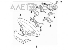 Butonul de control de pe volanul drept Hyundai Kona 18-21 fără încălzirea volanului.