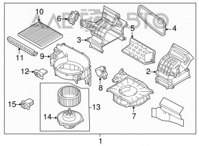 Actuator motor pentru acționarea ventilatorului de încălzire și aer condiționat pentru Hyundai Kona 18-23.