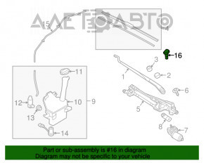 Injectoarele de spălare a parbrizului Hyundai Kona 18-23