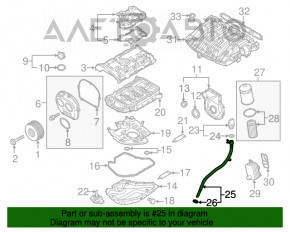 Tija de ulei a motorului Audi A5 F5 17- 2.0T