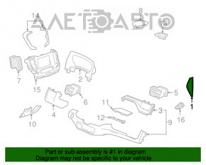 Capacul panoului frontal lateral dreapta GMC Terrain 18- negru