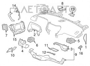 Capacul panoului frontal lateral dreapta GMC Terrain 18- negru