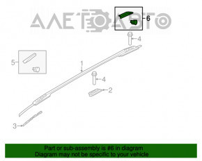 Capacul de balustradă longitudinală din spate dreapta pentru Ford Explorer 11-15, pre-facelift, negru, zgârieturi.