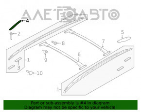 Capacul de balustradă longitudinală din față dreapta pentru Ford Escape MK3 13-19, negru, zgârieturi