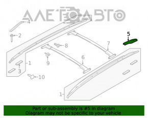 Capacul de balustradă longitudinală din spate stânga pentru Ford Escape MK3 13-19, negru, zgârieturi