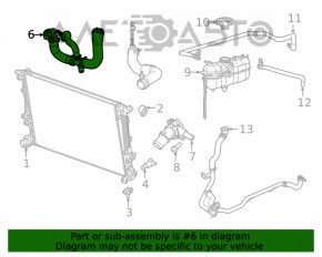 Tubul de răcire superior Jeep Cherokee KL 19-22 2.0T