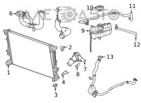 Tubul de răcire superior Jeep Cherokee KL 19-22 2.0T