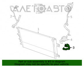 Furtunul de răcire a intercoolerului stâng al radiatoarelor Jeep Cherokee KL 19-22 2.0T