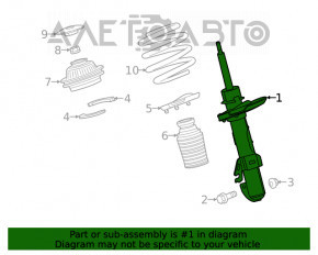 Амортизатор передний правый Jeep Cherokee KL 19-22 2.0T, 3.2 FWD под R18