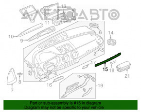 Комплект накладок передней панели Audi A3 8V 15-20 4d, 5d серый