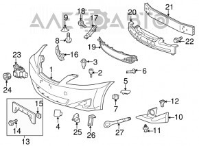 Крепление переднего бампера правое Lexus IS250 IS350 11-13 переднее