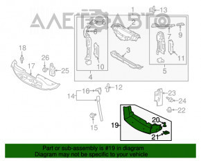 Deflectorul radiatorului inferior pentru Lexus IS250 IS300 IS350 11-13