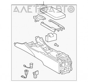 Consola centrală cu cotieră pentru Lexus IS250 IS300 IS350 11-13, neagră.