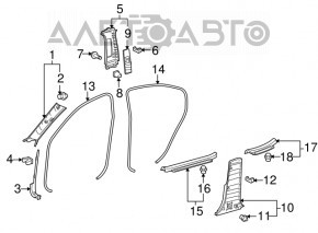 Capacul stâlpului frontal stâng Lexus IS250 IS350 10-13 gri.