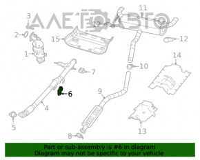 Кронштейн приемной трубы передний Jeep Cherokee KL 19-23 2.0T