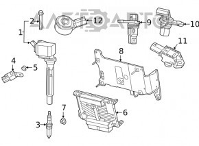 Suport de blocare a calculatorului ECU al motorului Jeep Cherokee KL 19-23 2.0T din plastic