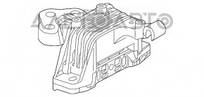 Perna motorului stânga Jeep Cherokee KL 19-22 2.0T FWD