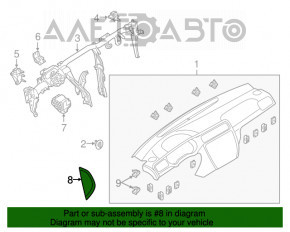 Capacul panoului frontal lateral stânga VW Jetta 11-18 SUA negru