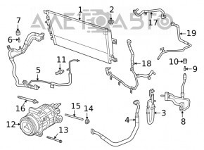 Трубка кондиционера длинная Jeep Cherokee KL 19-23 2.0T