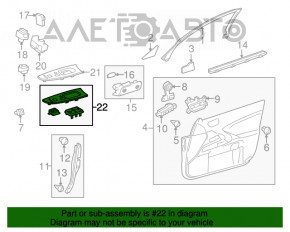 Maneta de control a geamurilor electrice, stânga față, pentru Lexus IS250 IS350 06-13, cu finisaj din lemn.