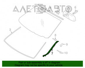 Garnitură de parbriz dreapta Lexus IS 06-13 nouă OEM originală