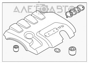 Накладка двигателя Audi Q5 8R 13-16 hybrid