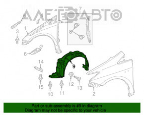 Подкрылок передний левый Toyota Prius 30 12-15 plug-in