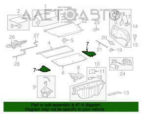 Capac portbagaj stânga Toyota Prius 30 12-15 plug-in, gri, pentru curățare