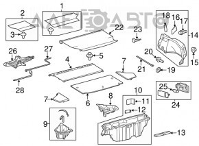 Capac portbagaj stânga Toyota Prius 30 12-15 plug-in, gri, pentru curățare