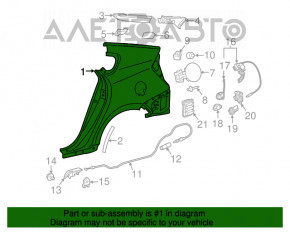 Четверть крыло задняя правая Toyota Prius 30 12-15 plug-in