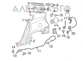 Aripa spate stânga Toyota Prius 30 12-15 plug-in