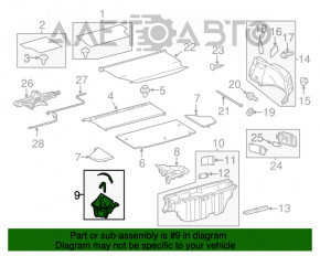 Portbagaj stânga Toyota Prius 30 12-15 plug-in, gri, plastic albit