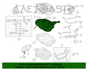 Rezervorul de combustibil al Toyota Prius 30 12-15 plug-in