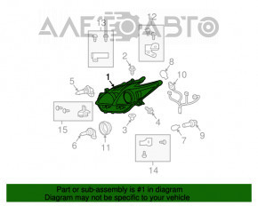 Far stânga față Toyota Prius 30 12-15 gol halogen plug-in