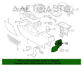 Накладка центральной консоли с воздуховодом Jeep Cherokee KL 14-19 черная, глубокие царапины