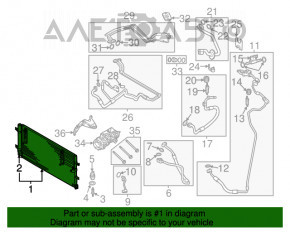 Radiatorul condensatorului de aer condiționat Audi Q5 8R 13-16 hibrid