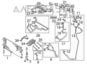 Radiatorul condensatorului de aer condiționat Audi Q5 8R 13-16 hibrid