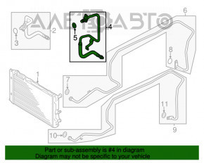 Racordul de racire a uleiului de transmisie automata pentru Audi Q5 8R 13-16 hibrid, iesire scurta