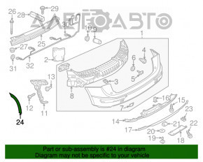 Накладка арки крыла задняя левая Audi Q5 8R 09-17 на бампере OEM